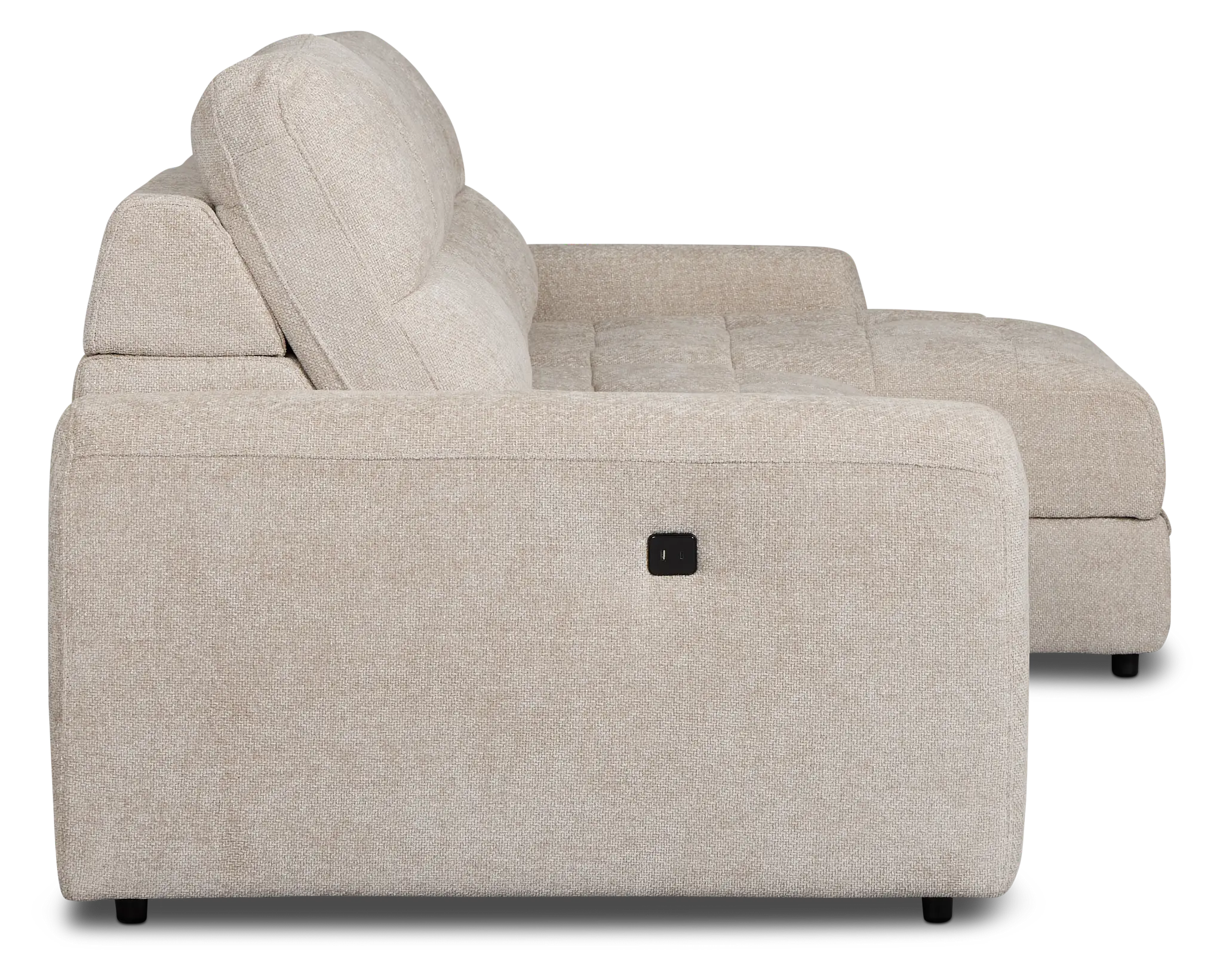 Hendrix Light Taupe Fabric Right Power Extension Chaise Sectional Hendrix Light Taupe Fabric Right Power Extension Chaise Sectional