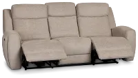 Walker Beige Fabric Power Reclining Sofa W/ Power Headrest