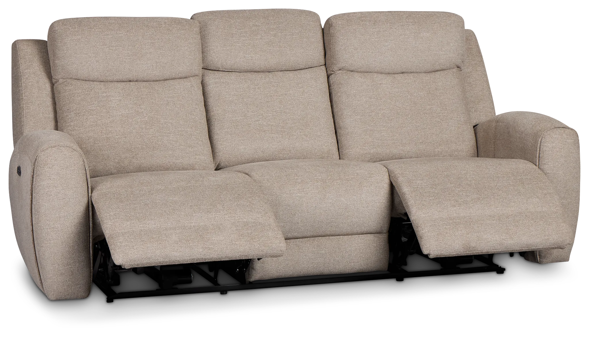 Walker Beige Fabric Power Reclining Sofa W/ Power Headrest