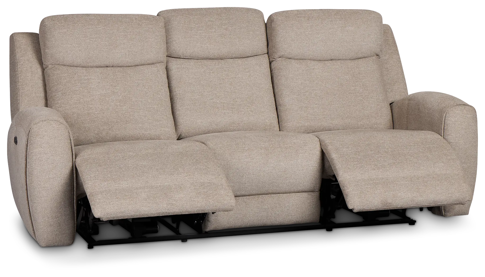 Walker Beige Fabric Power Reclining Sofa W/ Power Headrest Walker Beige Fabric Power Reclining Sofa W/ Power Headrest