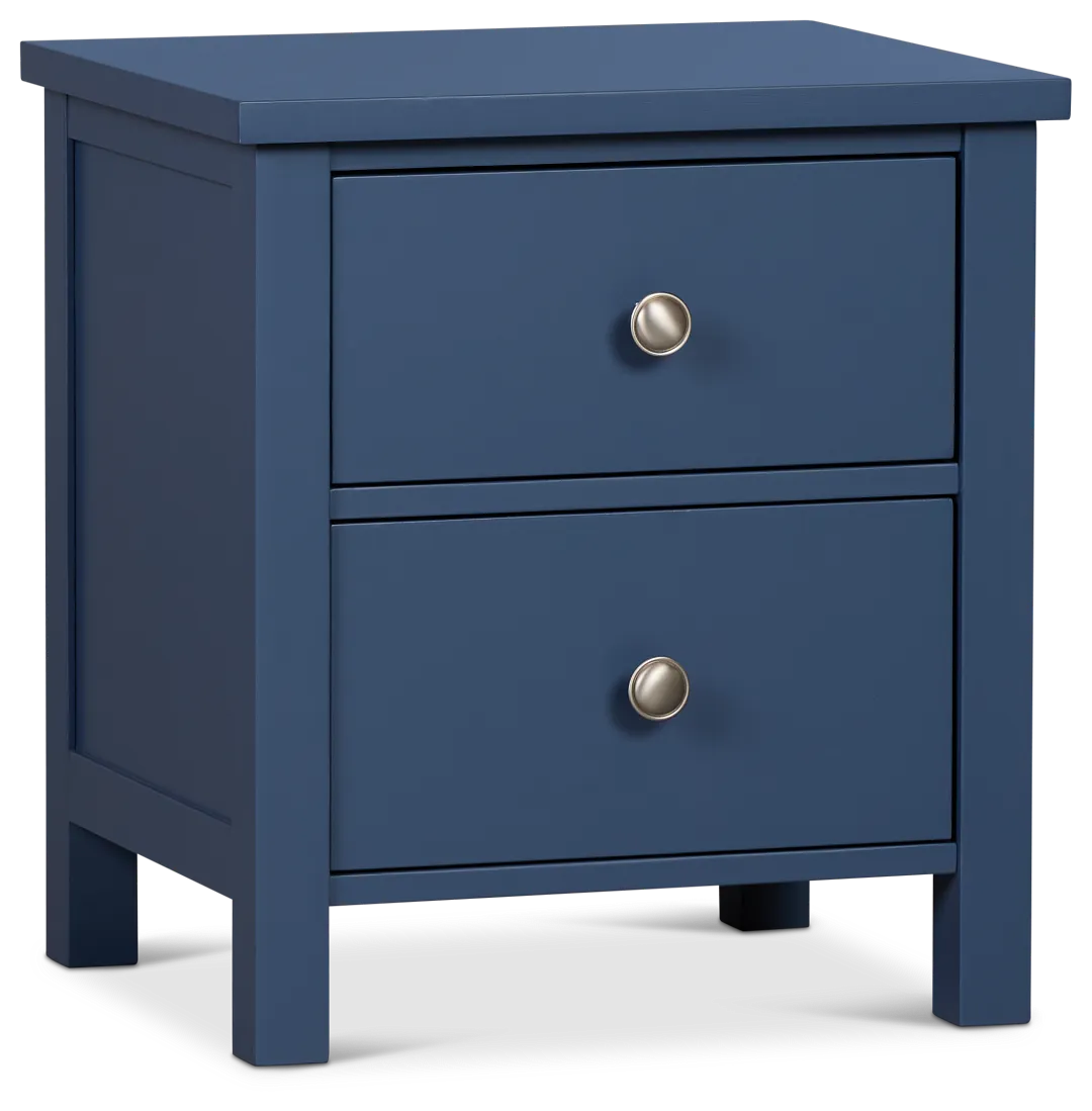 Charleston Dark Blue 2-drawer Nightstand