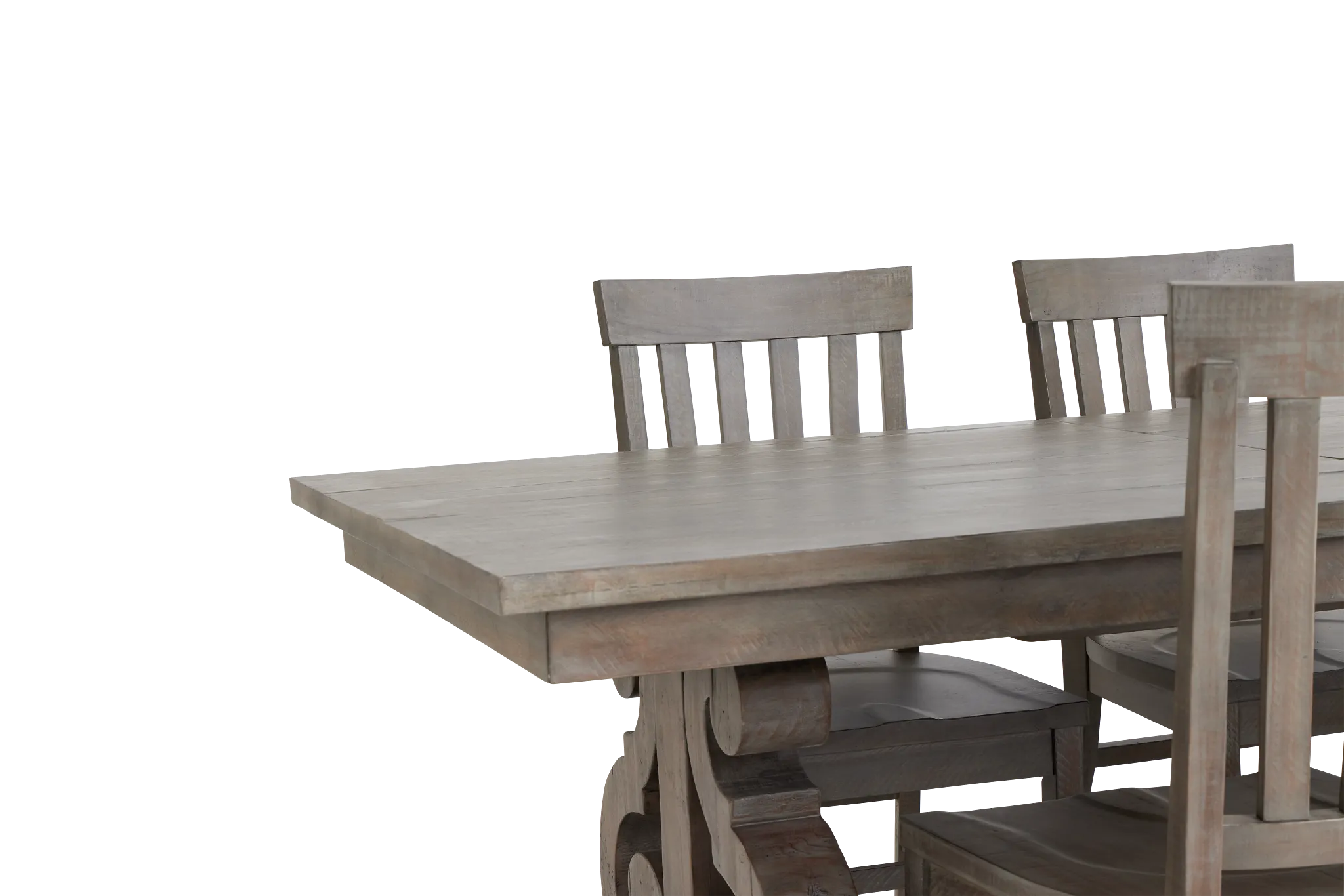 Sonoma Light Tone Trestle Table & 4 Wood Chairs