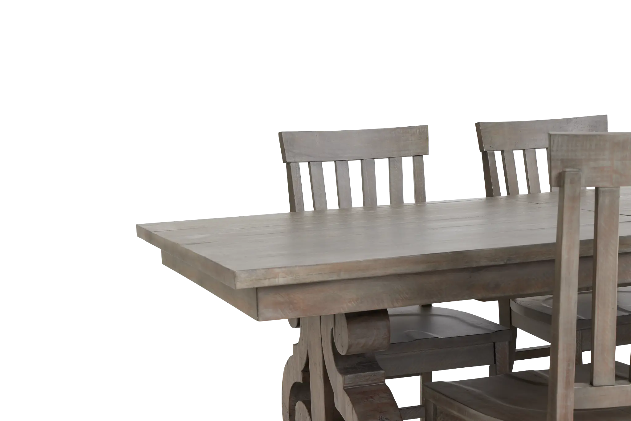 Sonoma Light Tone Trestle Table & 4 Wood Chairs Sonoma Light Tone Trestle Table & 4 Wood Chairs