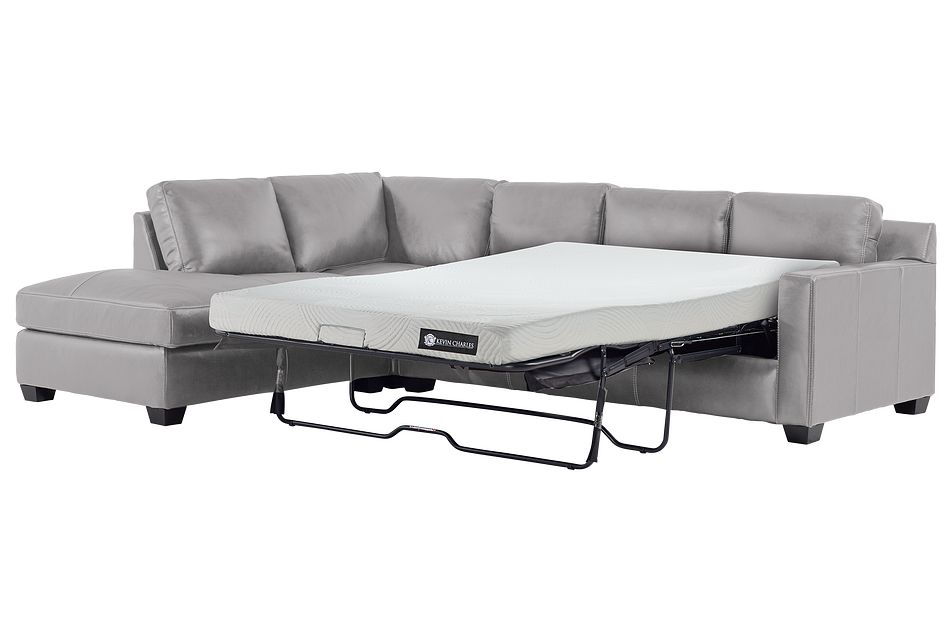 Carson Gray Leather Left Per Memory Foam Sleeper Sectional Carson Gray Leather Left Per Memory
