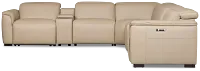 Brodie Taupe Lthr/vinyl Large Dual Power Reclining Two-arm Sectional