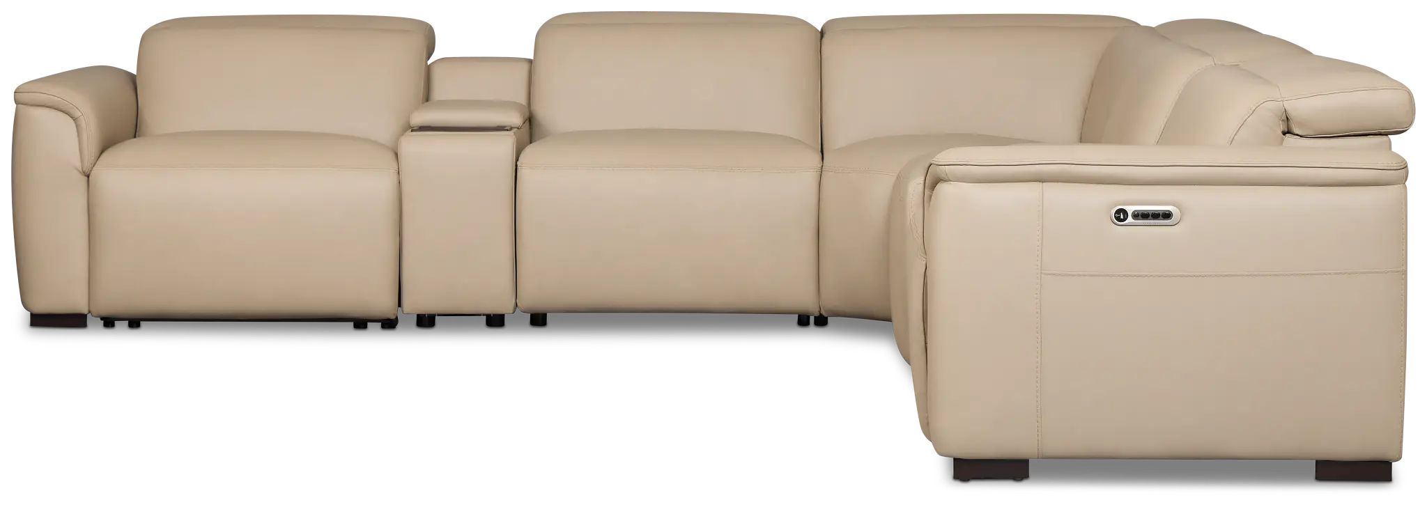 Brodie Taupe Lthr/vinyl Large Dual Power Reclining Two-arm Sectional Brodie Taupe Lthr/vinyl Large Dual Power Reclining Two-arm Sectional
