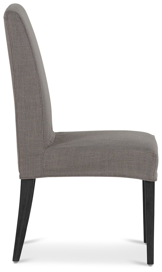 Harbor Dark Gray Short Slipcover Chair With Dark-tone Leg (2)