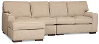 Sinclair Brown Fabric Small Left Chaise Sectional