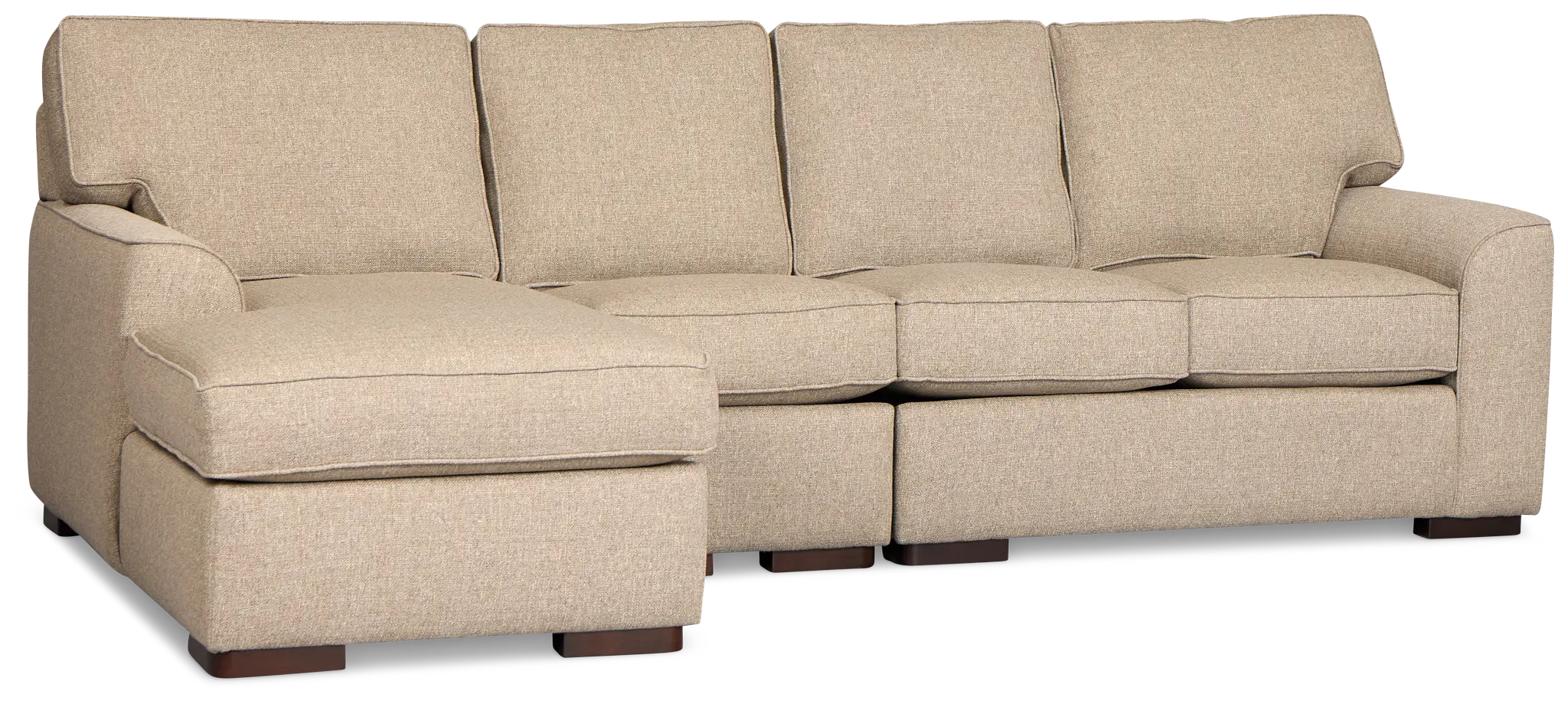 Sinclair Brown Fabric Small Left Chaise Sectional Sinclair Brown Fabric Small Left Chaise Sectional