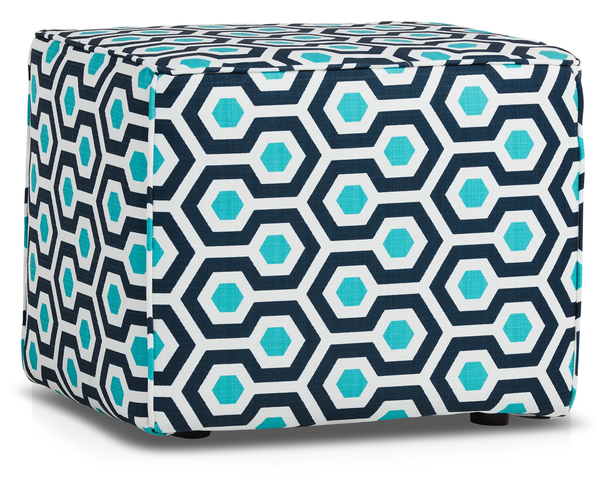 Magna Dark Blue Geometric Indoor/outdoor Accent Ottoman Magna Dark Blue Geometric Indoor/outdoor Accent Ottoman