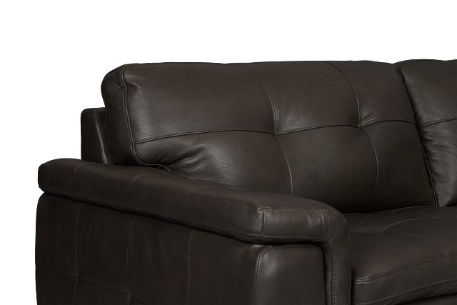 Braden Dark Gray Leather Large Two-arm Sectional