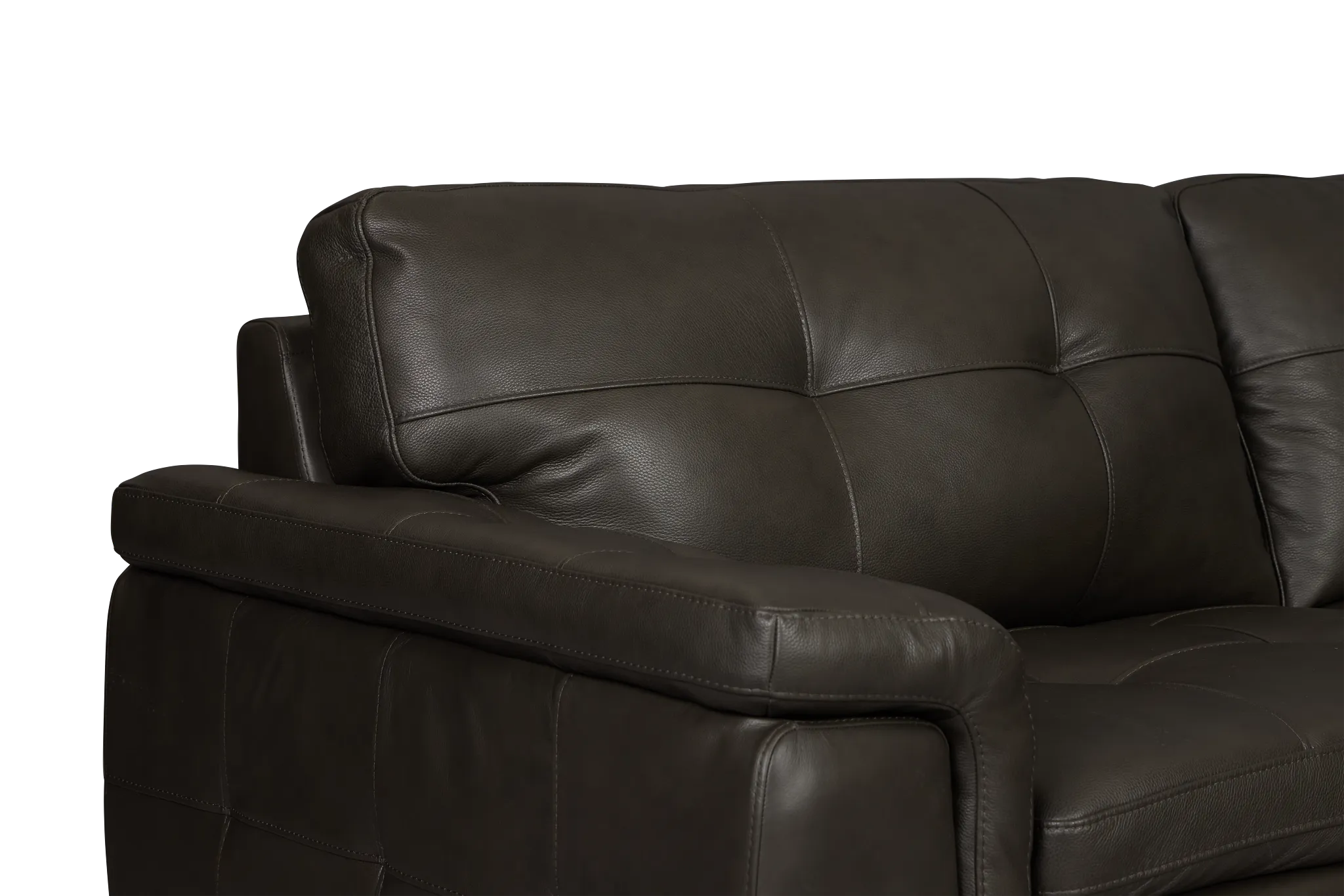 Braden Dark Gray Leather Large Two-arm Sectional