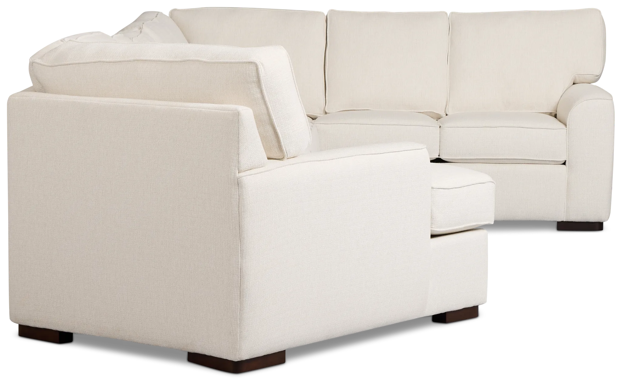 Sinclair Light Beige Fabric Left Cuddler Cooling Memory Foam Sectional