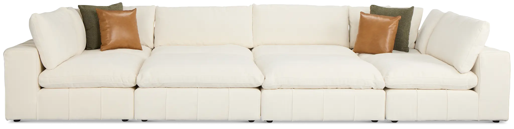 Cruz White Fabric 8-piece Pit Sectional Cruz White Fabric 8-piece Pit Sectional