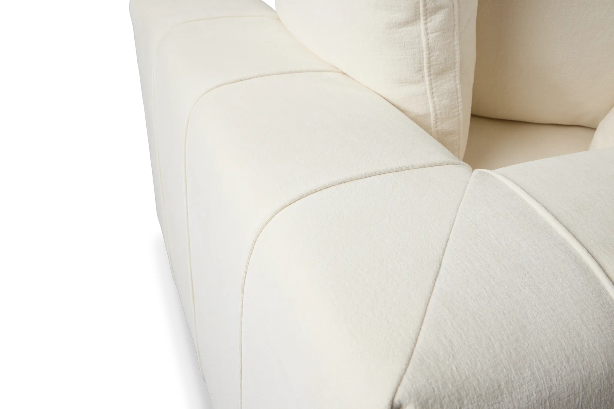 Cruz White Fabric 8-piece Modular Sectional