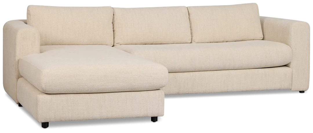 Alma Light Beige Fabric Left Chaise Sectional