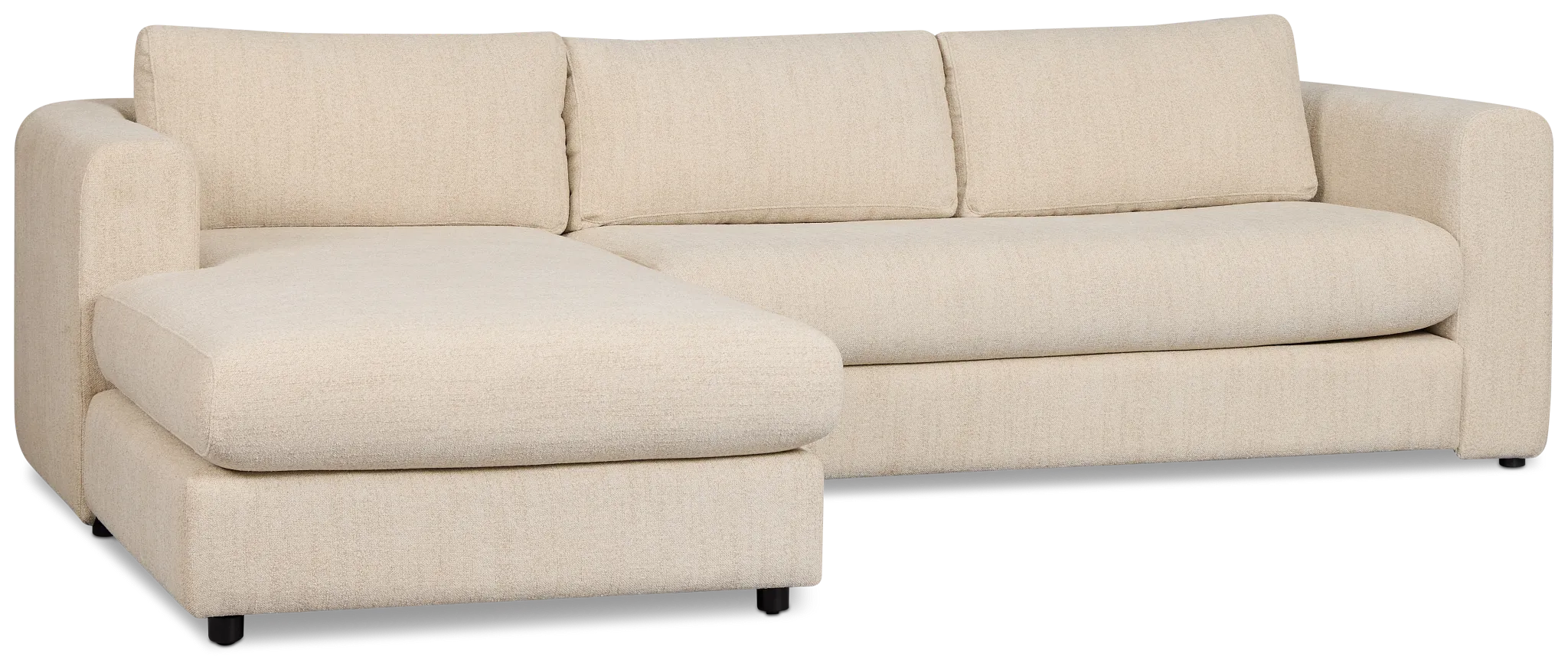 Alma Light Beige Fabric Left Chaise Sectional