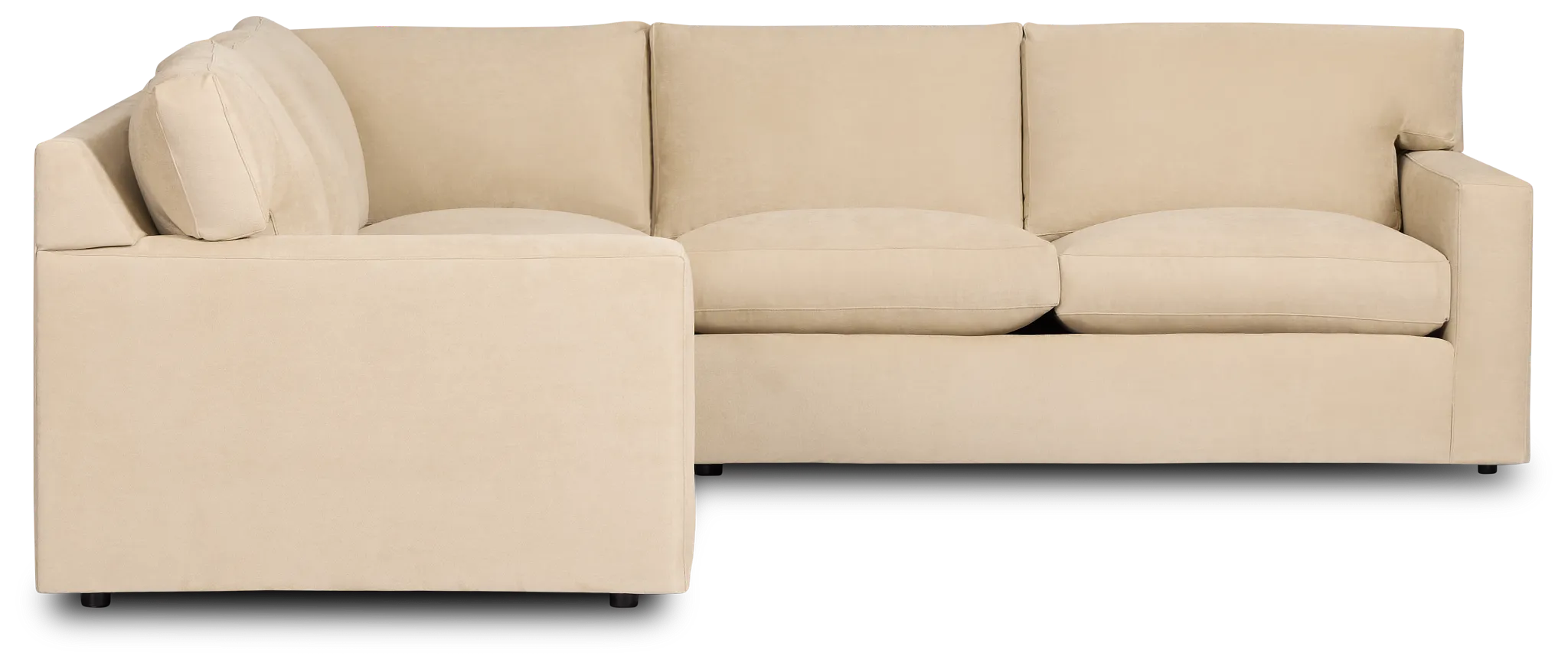 Hudson Beige Fabric Small Two-arm Sectional