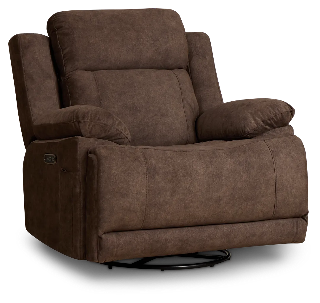 Benson Brown Micro Power Swivel Glider Recliner
