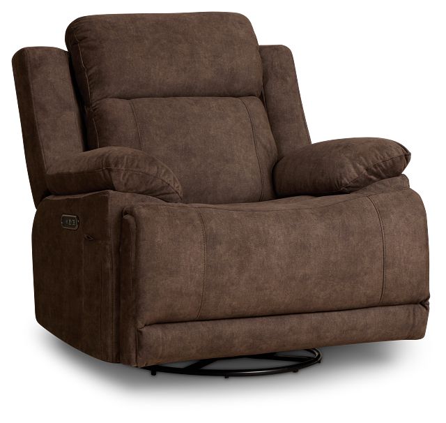 Benson Brown Micro Power Swivel Glider Recliner