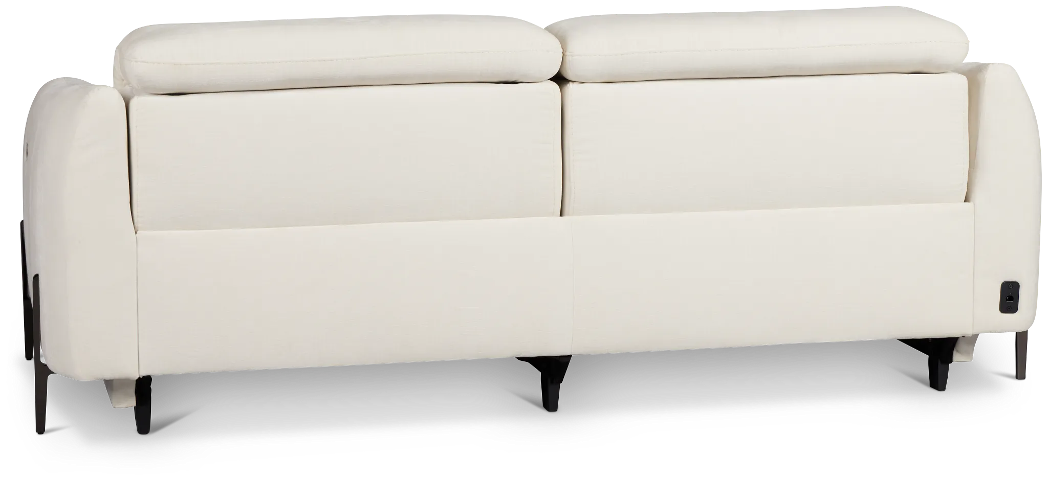 Zuri White Velvet Power Reclining Sofa W/ Power Headrest
