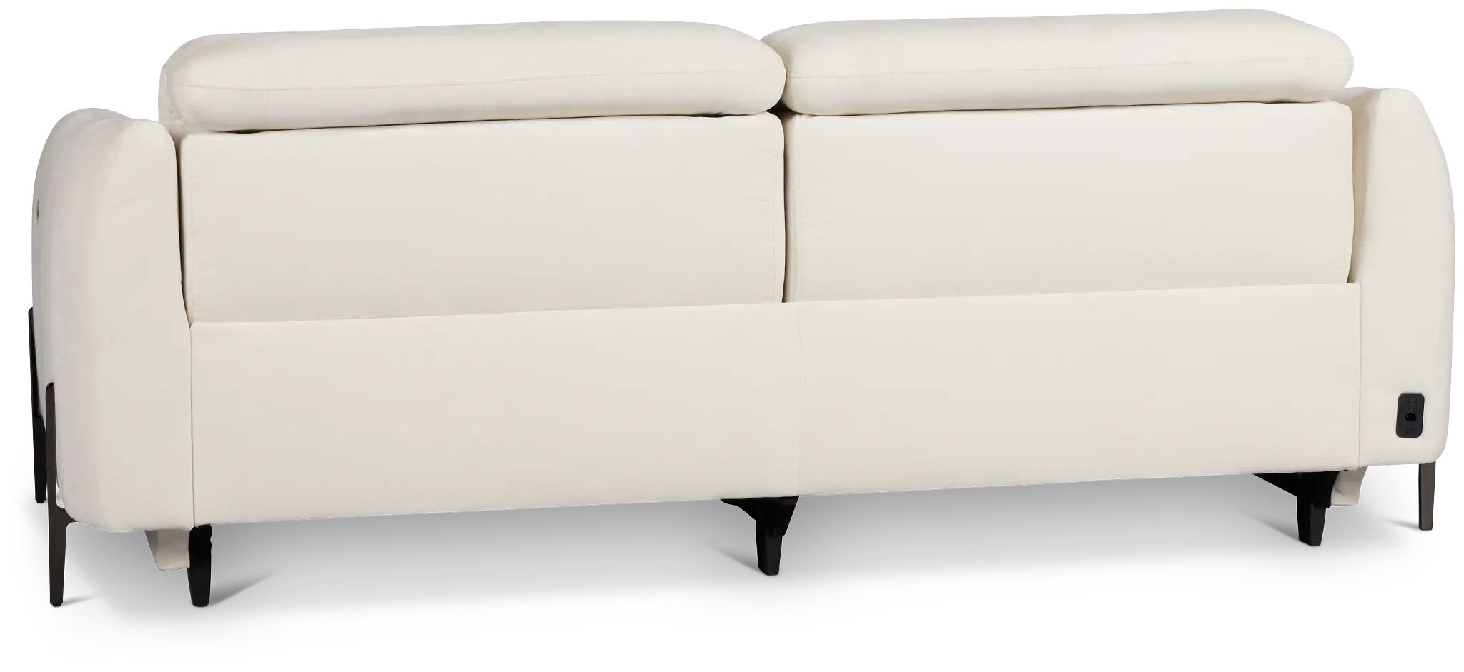 Zuri White Velvet Power Reclining Sofa W/ Power Headrest Zuri White Velvet Power Reclining Sofa W/ Power Headrest