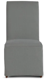 Destination Light Gray Long Slipcover Chair With Medium-tone Leg