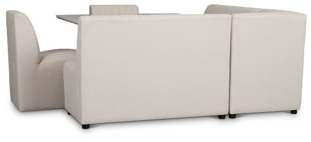 Palisades White Square Table, 2 Chairs & Bench