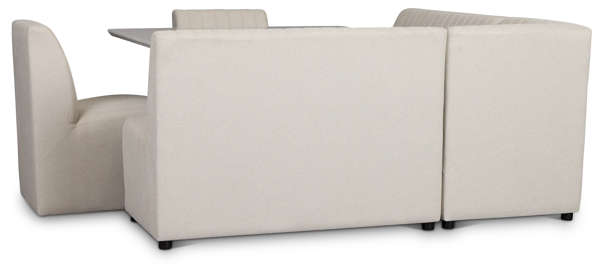 Palisades White Square Table, 2 Chairs & Bench