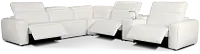 Tidal White Lthr/vinyl Medium Triple Power 2-arm Sectional
