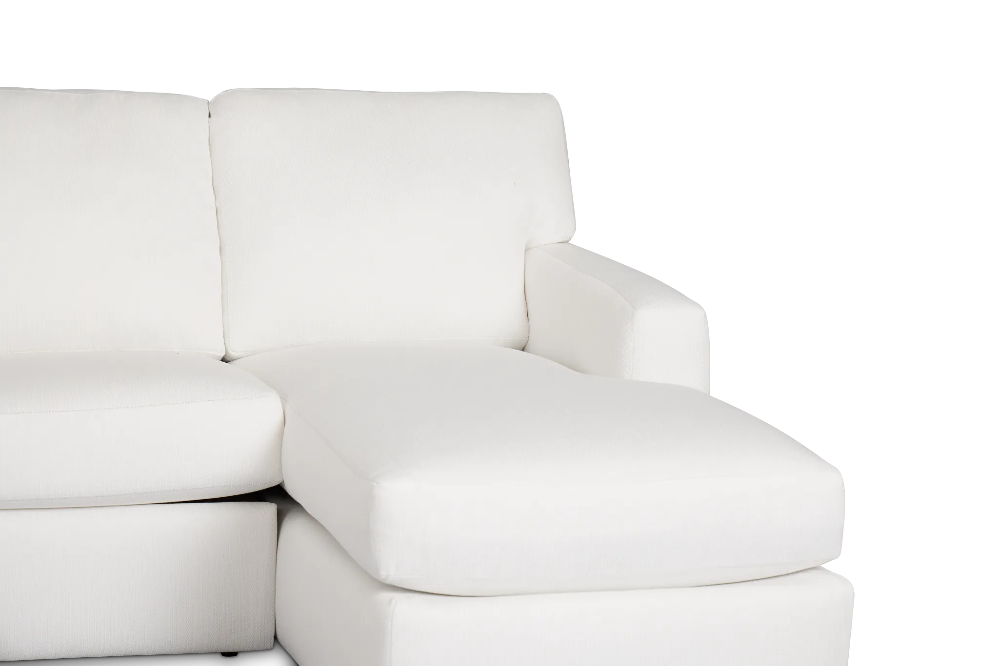 Rhodes White Fabric Large Right Chaise Sectional