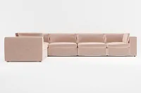 Destin Joya Light Pink Velvet 6-piece Modular Sectional