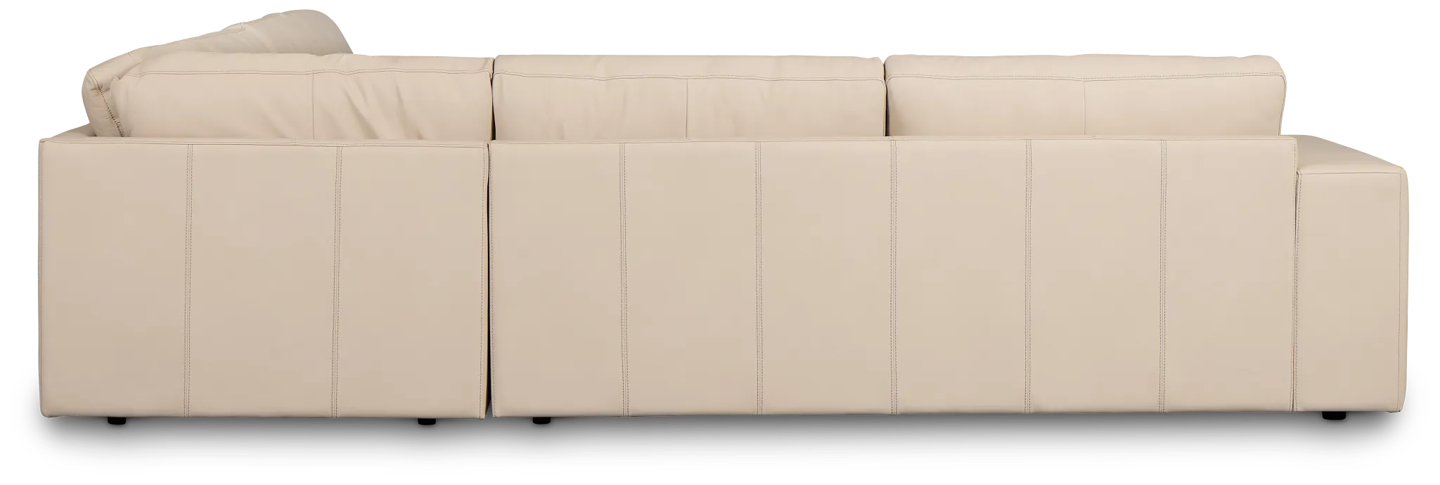 Kellan Ivory Leather Medium Right Chaise Sectional