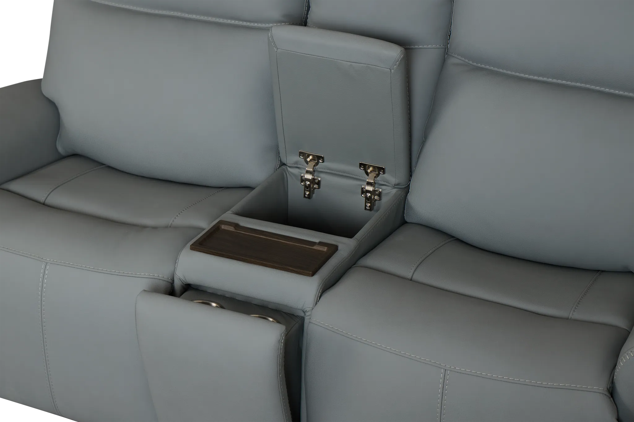 Flexsteel Sterling Blue Lthr/vinyl Power Reclining Loveseat