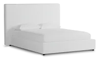 Grayton Suave White 54" Upholstered Platform Bed