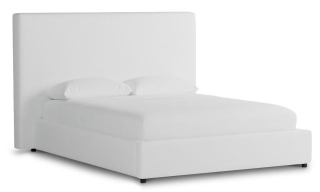 Grayton Suave White 54" Upholstered Platform Bed