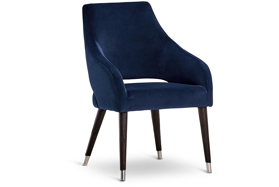 Naveen Dark Gray Velvet Upholstered Arm Chair