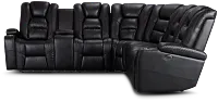 Troy Black Micro Left Console Love Reclining Sectional