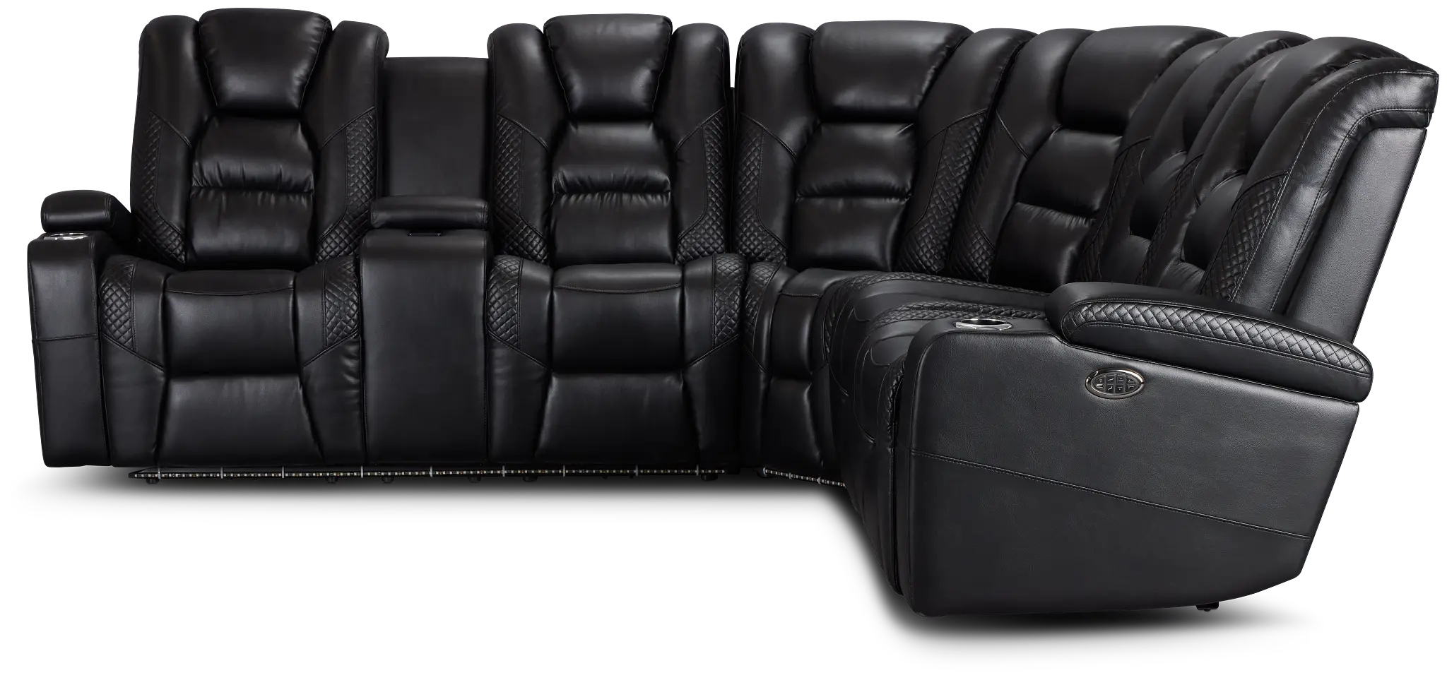 Troy Black Micro Left Console Love Reclining Sectional Troy Black Micro Left Console Love Reclining Sectional
