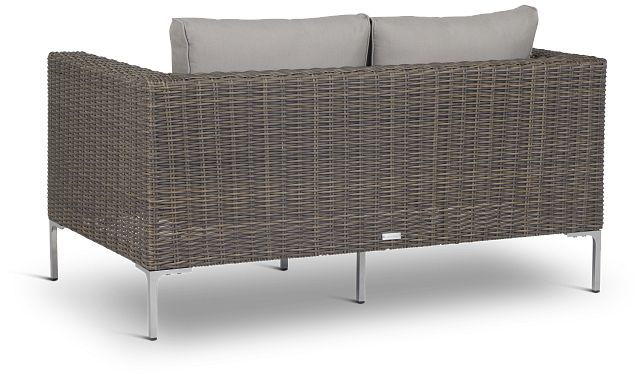 Tulum Gray Woven Loveseat W/ Cushion