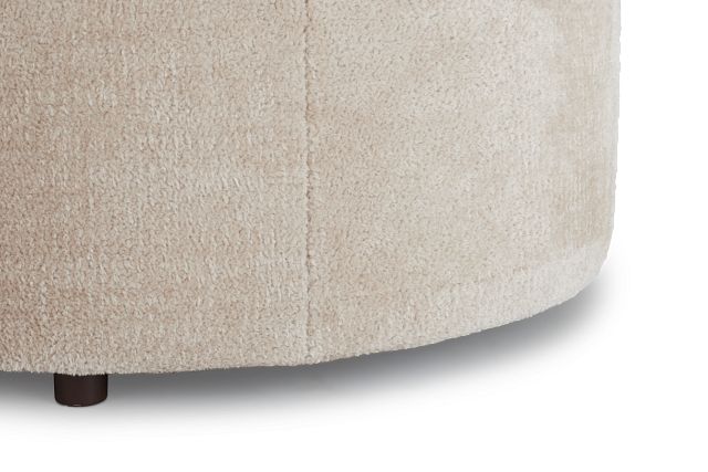 Bianca Light Beige Fabric Accent Ottoman