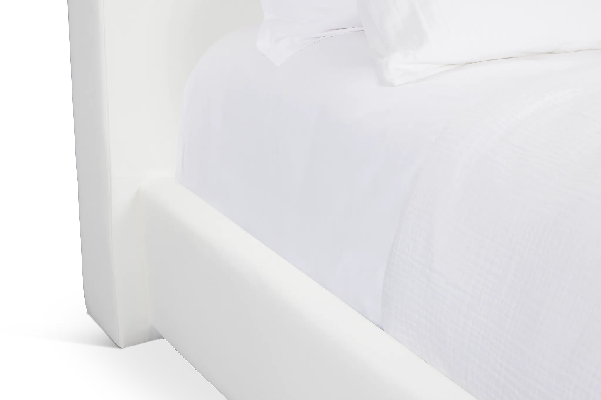 Haven White Uph Platform Bed