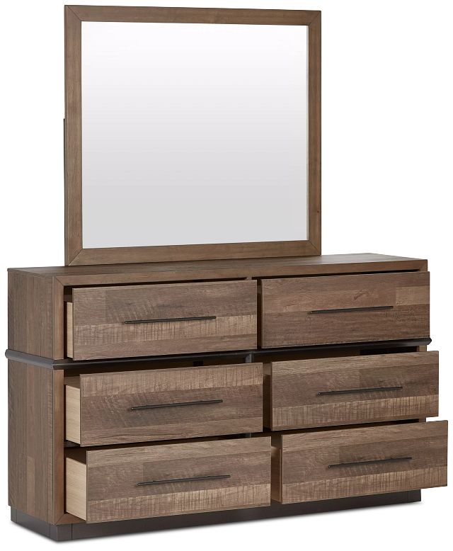 Boulder Mid Tone Dresser & Mirror