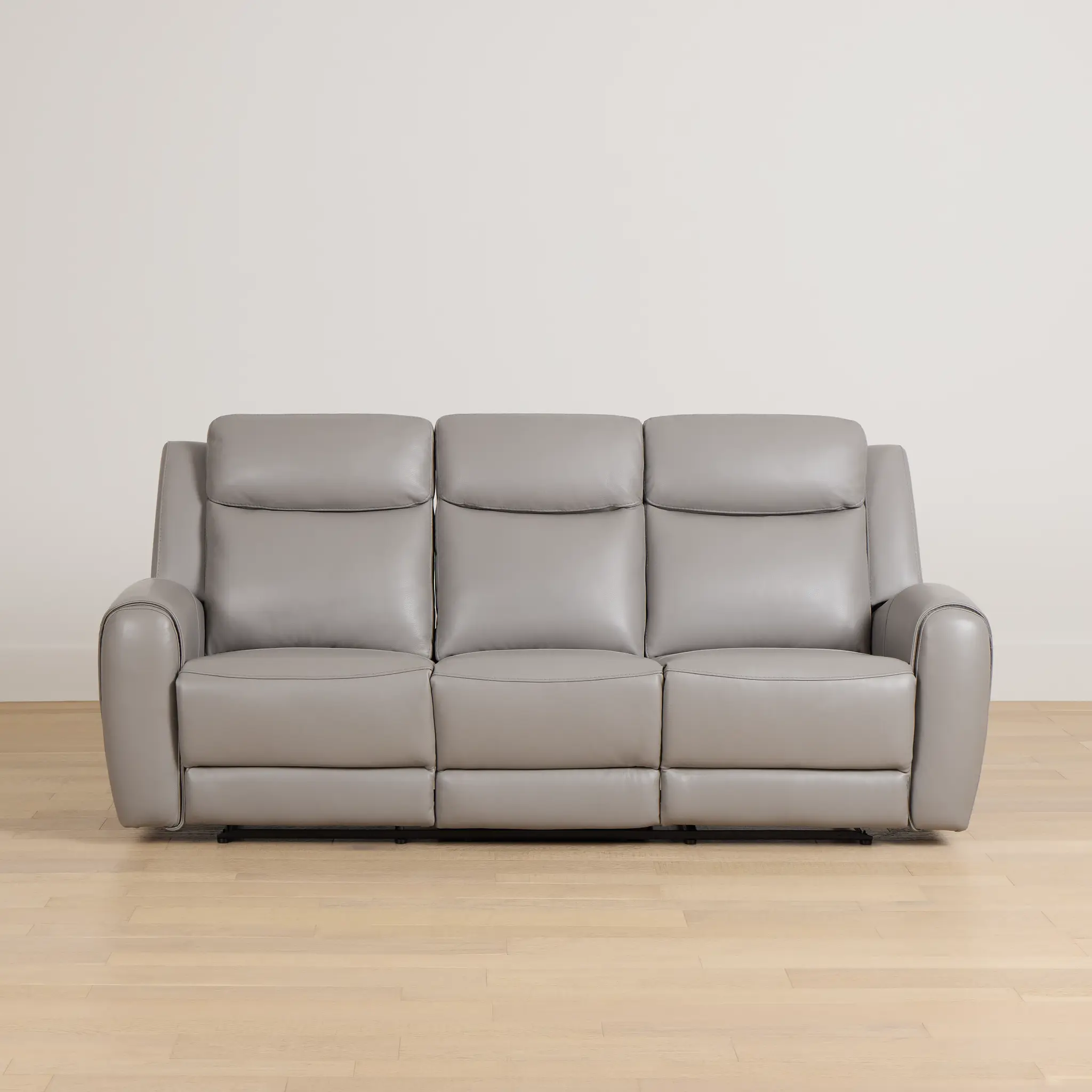 Walker Light Gray Lthr/vinyl Reclining Sofa Walker Light Gray Lthr/vinyl Reclining Sofa