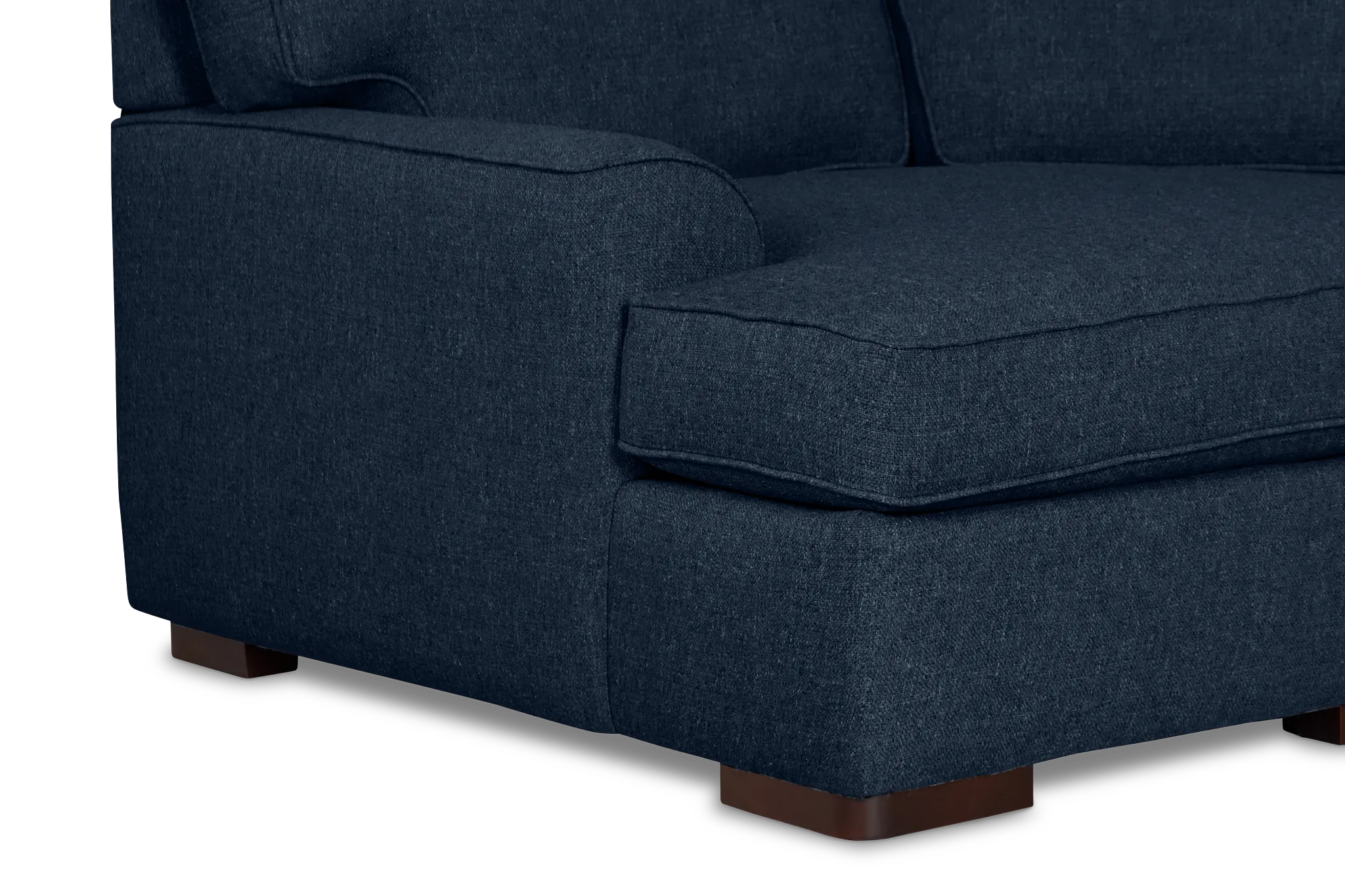 Sinclair Dark Blue Fabric Medium Left Facing Cuddler Sectional