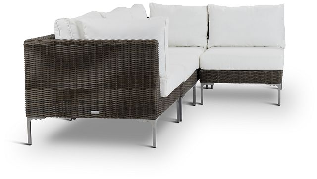 Tulum White Woven 4-piece Modular Sectional