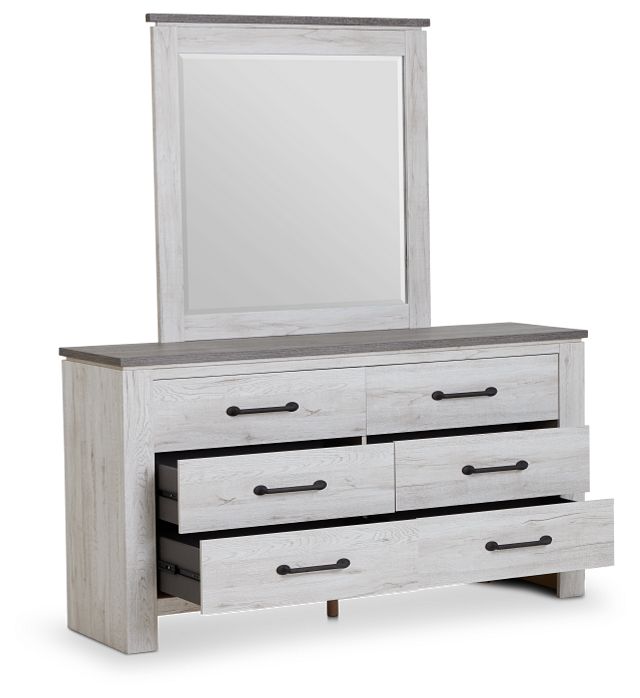 Blueridge Two-tone Dresser & Mirror (3)