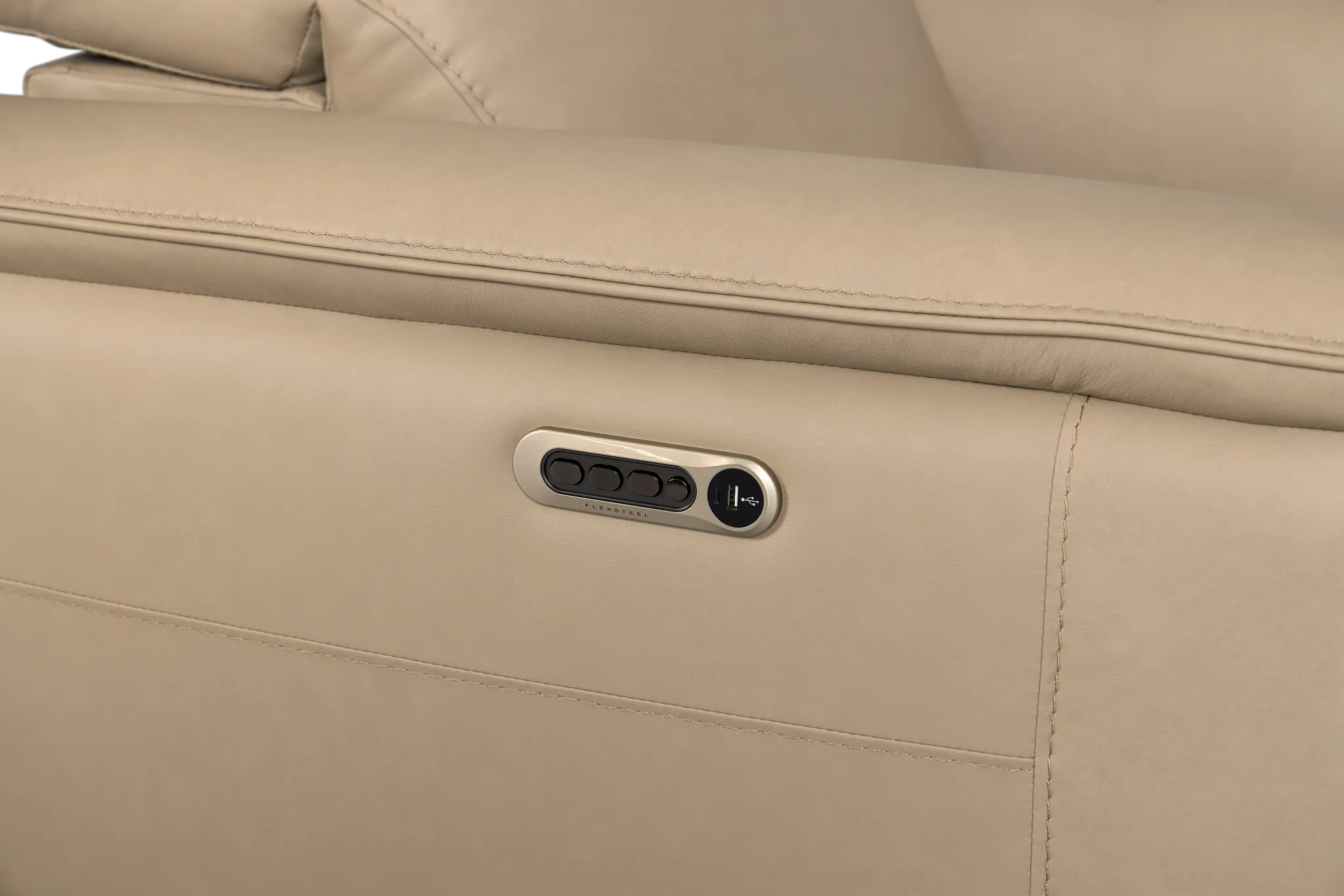 Flexsteel Brodie Taupe Lthr/vinyl Power Recliner
