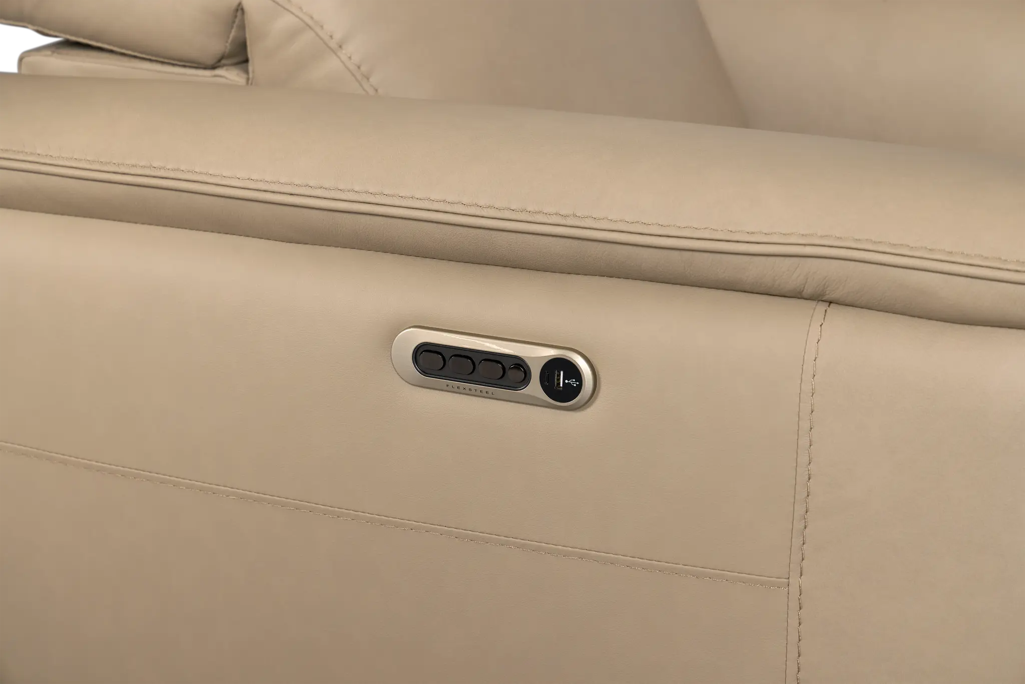Flexsteel Brodie Taupe Leather/Vinyl Power Recliner Flexsteel Brodie Taupe Leather/Vinyl Power Recliner