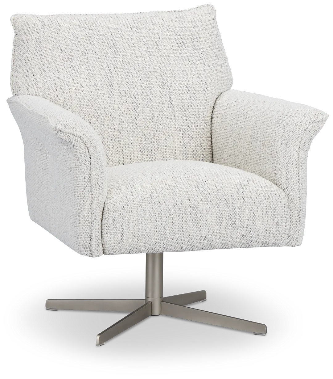 Imani White Fabric Swivel Accent Chair